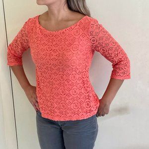 BANANA REPUBLIC Orange lace top.